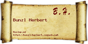 Bunzl Herbert névjegykártya